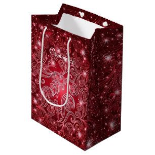 Celestial Red Swirls & Stars Gift Bag