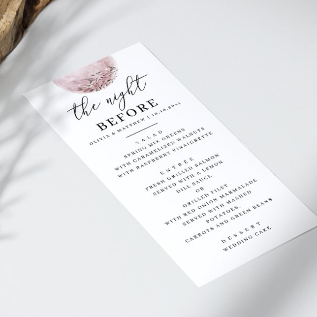 Celestial Rehearsal Dinner | Pink Blush Moon Menu (Creator Uploaded)