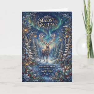 Celestial Reindeer Seasons Greetings Card