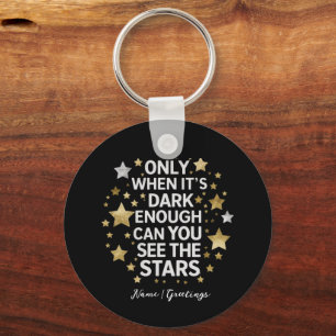 Celestial Resilience: Midnight Star Inspirational  Key Ring