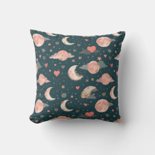 Celestial Romance Dreamy Moon & Stars Valentine Se Cushion