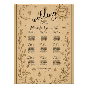 Celestial Romance Mystical Sun and Moon Poster