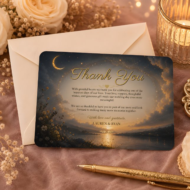 Celestial Romance Thank You Card (Celestial Romance Thank You Card)