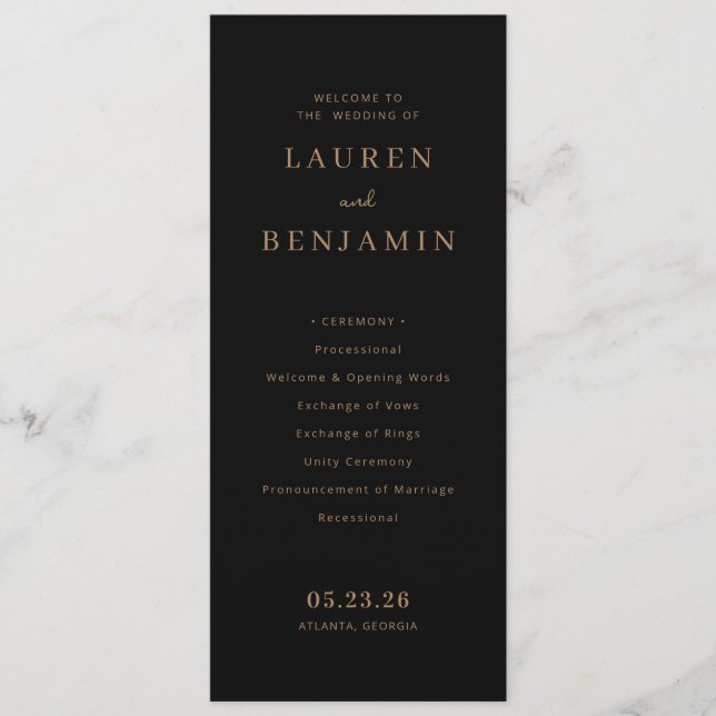 Celestial Romance Wedding Programme (Front)