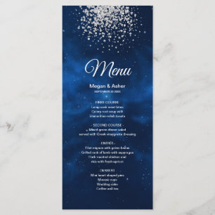 Celestial Romantic Blue Universe Silv Glitter Menu