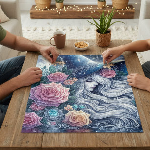 Celestial Rose Witch Dreamscape Jigsaw Puzzle