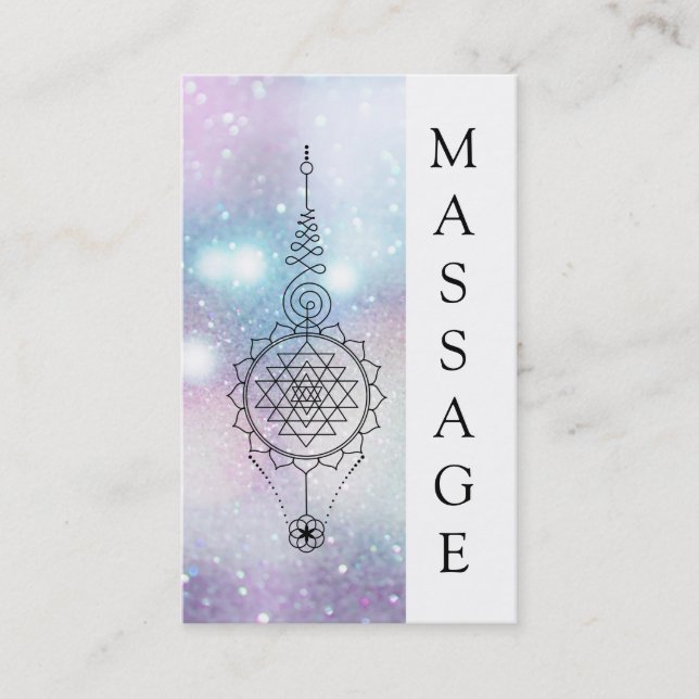 *~* Celestial Sacred Geometry Massage  Nirvana Business Card (Front)