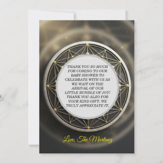 Celestial Sacred Geometry Thank You Card Gold Mand