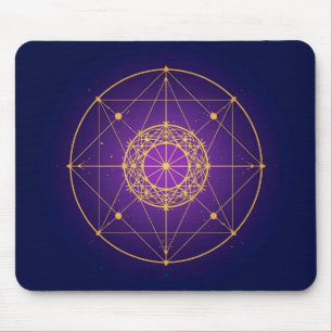Celestial Sacred Mandala – Mystic Geometry Mouse Mat