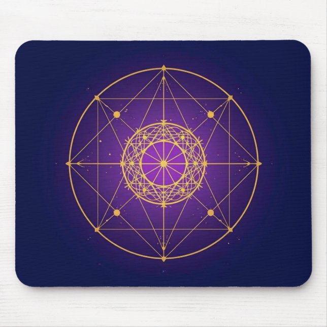 Celestial Sacred Mandala – Mystic Geometry Mouse Mat (Front)