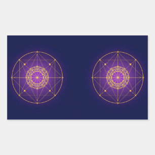 Celestial Sacred Mandala – Mystic Geometry Rectangular Sticker