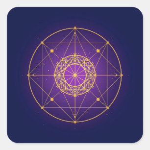 Celestial Sacred Mandala – Mystic Geometry Square Sticker