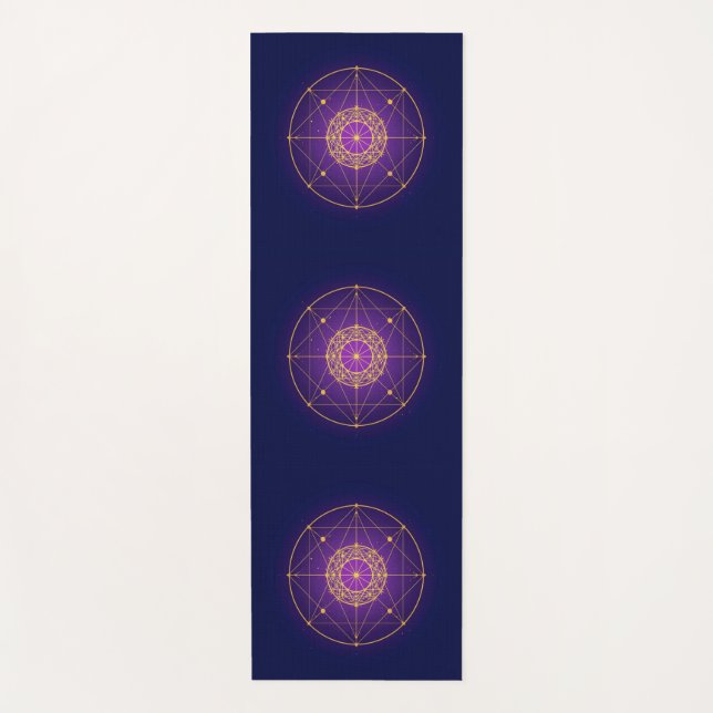 Celestial Sacred Mandala – Mystic Geometry Yoga Mat (Front)