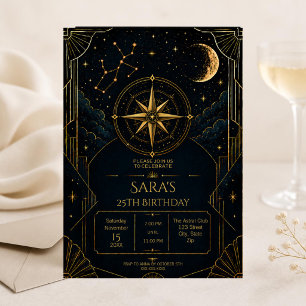 Celestial Sagittarius 25th Birthday Invitation