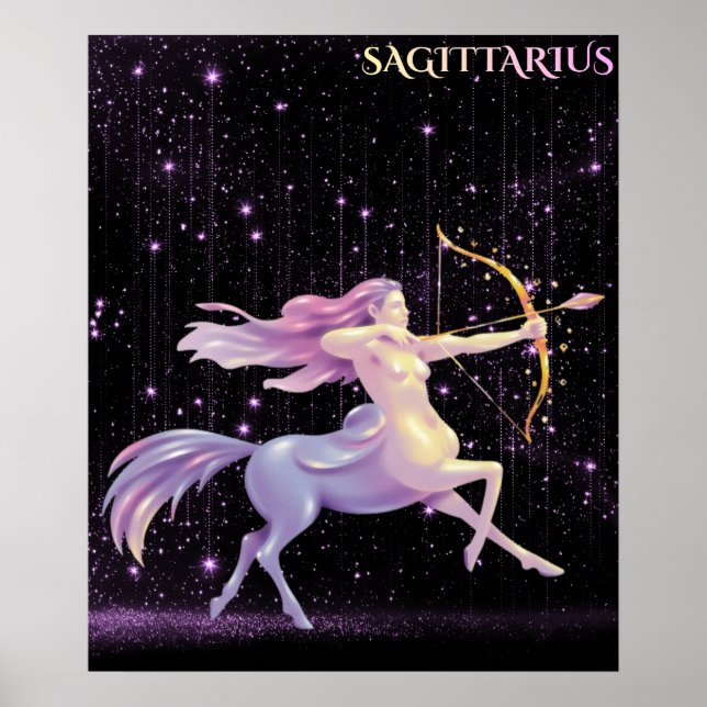 Celestial Sagittarius – Astrology Art Poster (Front)