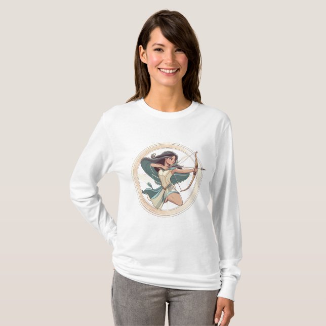 Celestial Sagittarius Huntress T-Shirt (Front Full)