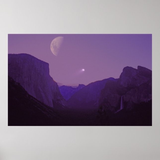 Celestial Sailing poster Yosemite valley dusk Moon (Front)