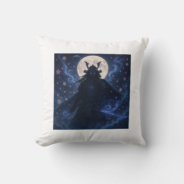 Celestial Samurai Throw Pillow | Anime Fantasy  (Front)