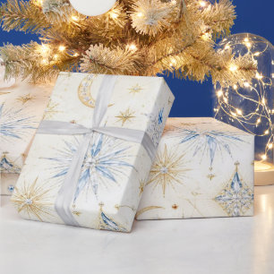 Celestial Sapphire Christmas Wrapping Paper