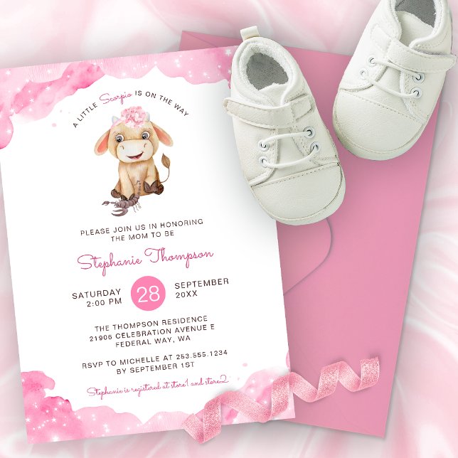 Celestial Scorpio Astrology Sign Baby Shower Invitation (Celestial Scorpio Astrology Sign Baby Shower Invitation)