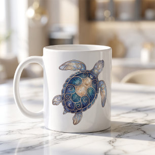 Celestial Sea Turtle Mug Luxury Line Art