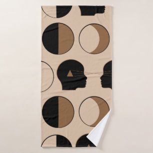 Celestial Seamless Pattern Design with Human Energ Bath Towel