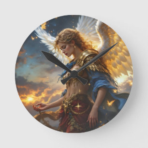 Celestial Sentinel – Angel of Dawn and Divine Just Round Clock