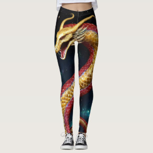 Celestial Serpent: Cosmic Leggings