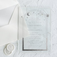 Celestial Silver Sun Moon Astronomy Wedding