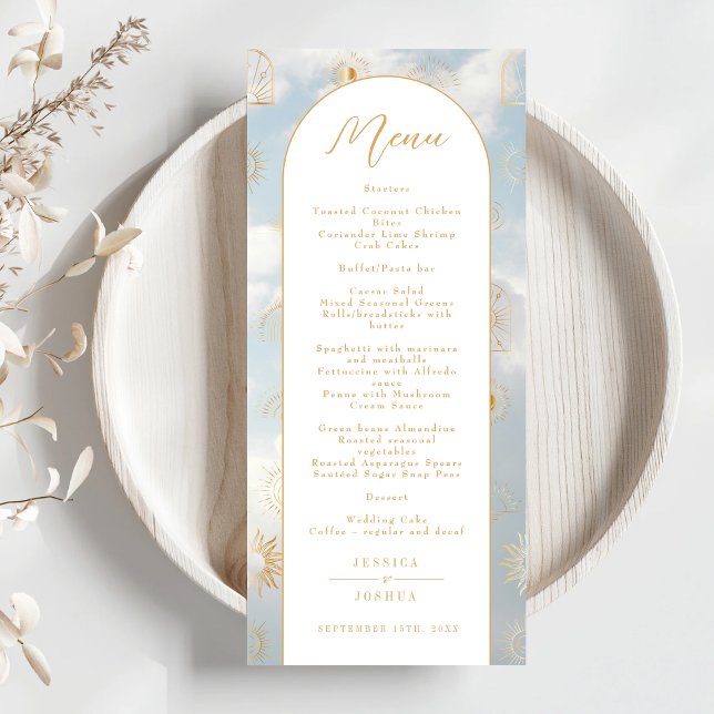 Celestial Sky Blue Clouds Mystical Boho Menu (Creator Uploaded)