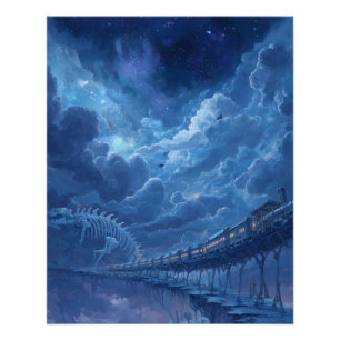 Celestial Sky Bridge Under Starstorm Poster