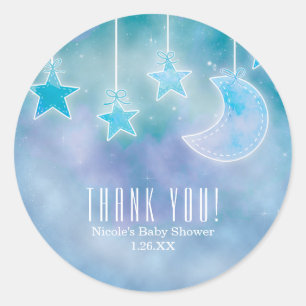 Celestial Sky Galaxy Baby Shower Favour Stickers
