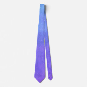 Celestial Sky Look Purple Fading to Blue stars Tie