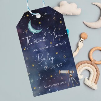Celestial Sky Moon & Stars Baby Shower Thank You Gift Tags