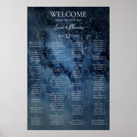 Celestial Sky | Silver Alphabetical Seating Chart