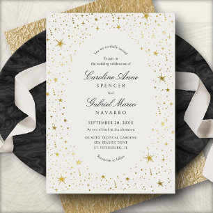 Celestial Sky Stars Wedding Foil Invitation