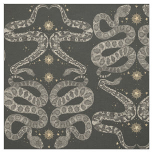 celestial snakes dark fabric