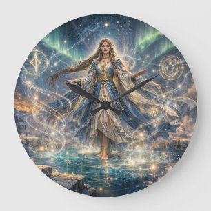 Celestial Sorceress Fantasy Clock – Mystic Blue