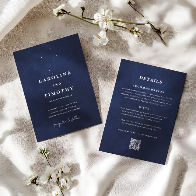 Celestial Southern Cross Crux Wedding Invitation (Creator Uploaded)