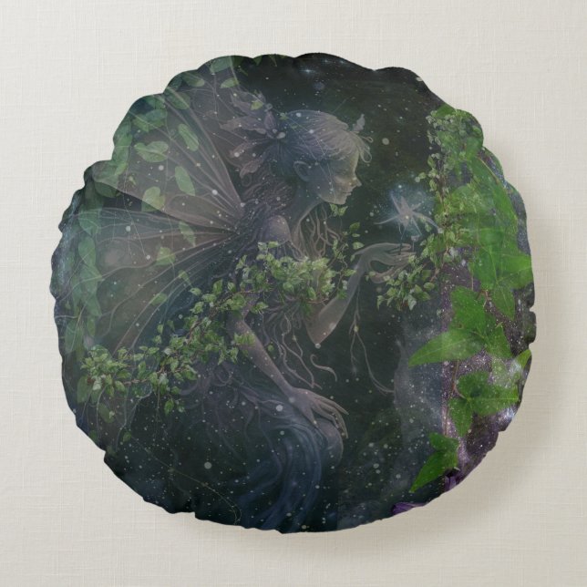 "Celestial Space Fairy"  Round Cushion (Front)