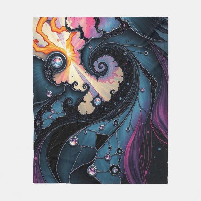 Celestial Spiral Fleece Blanket (Front)