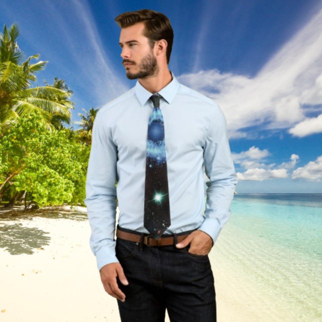 Celestial Spiral Galaxy Nebula Cluster Stars Spark Tie (Creator Uploaded)