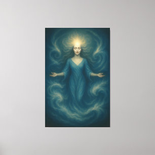 Celestial Spirit Goddess – Oceanic Light Awakening Canvas Print
