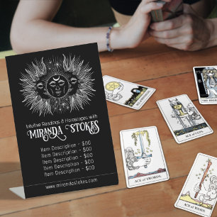Celestial Spirit Sun Moon Tarot Reader Price List Pedestal Sign