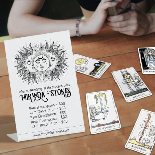 Celestial Spirit Sun Moon Tarot Reader Price List Pedestal Sign