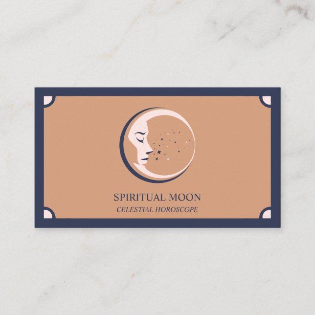 Celestial Spiritual Moon Stars Astrology boho Business Card (Front)