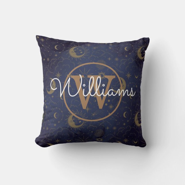 Celestial, Spiritual Personalised Monogram Cushion (Front)