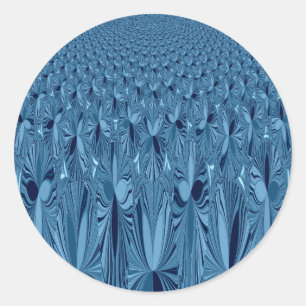 Celestial Splendour: Iridescent Blue Rose Design Classic Round Sticker