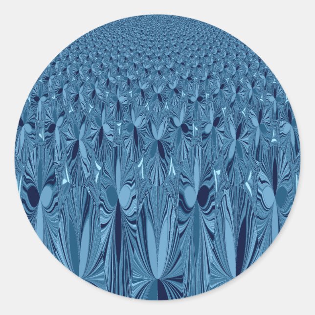 Celestial Splendour: Iridescent Blue Rose Design Classic Round Sticker (Front)