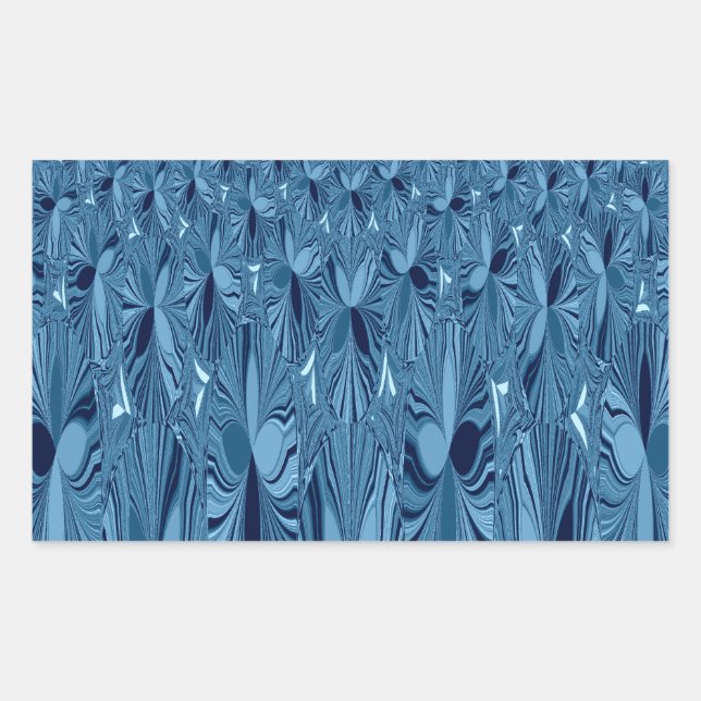 Celestial Splendour: Iridescent Blue Rose Design Rectangular Sticker (Front)